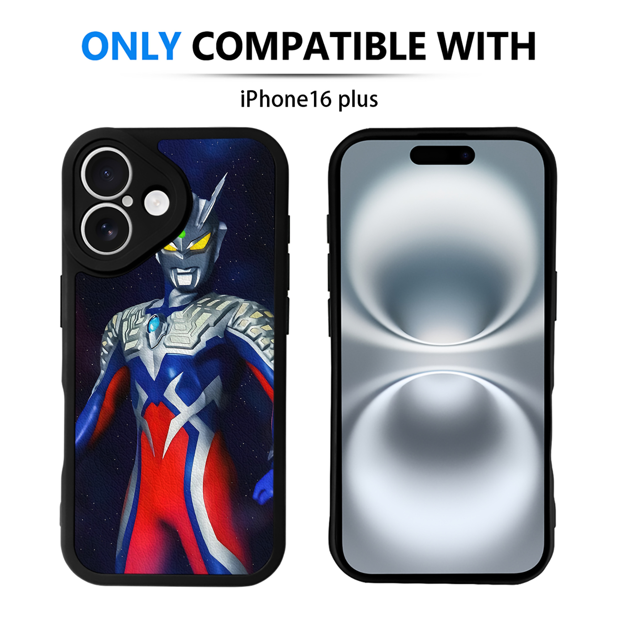 （画像用） ウルトラマン Ultraman 【iPhone 16シリーズ対応】シリコンスマホケース（レザー調） 材質：シリコン